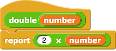 PROCEDURE double (x)
{
    RETURN (2 * x)
}